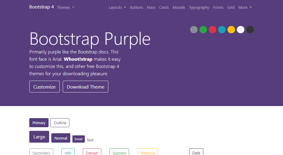 Screenshot Bootstrap Purple